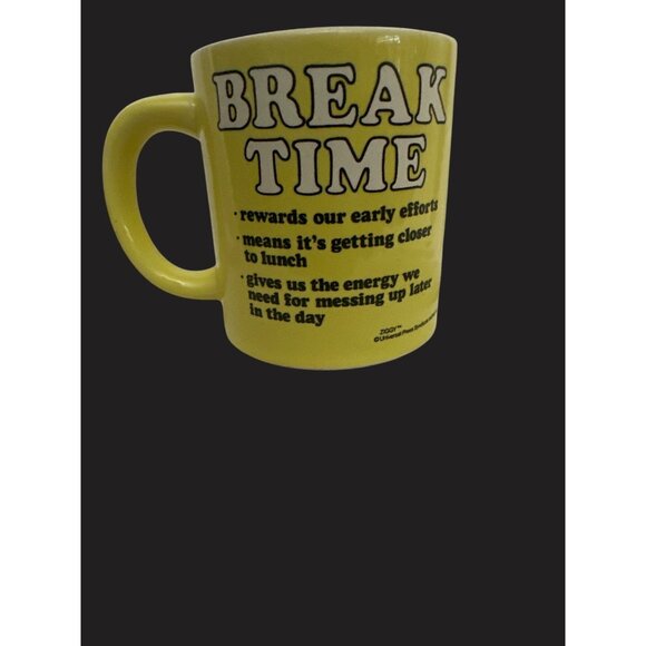 Ziggy "Break Time" Yellow Mug By Tom Wilson Stoneware - Picture 3 of 6